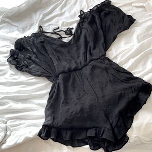 Black Off the Shoulder Romper